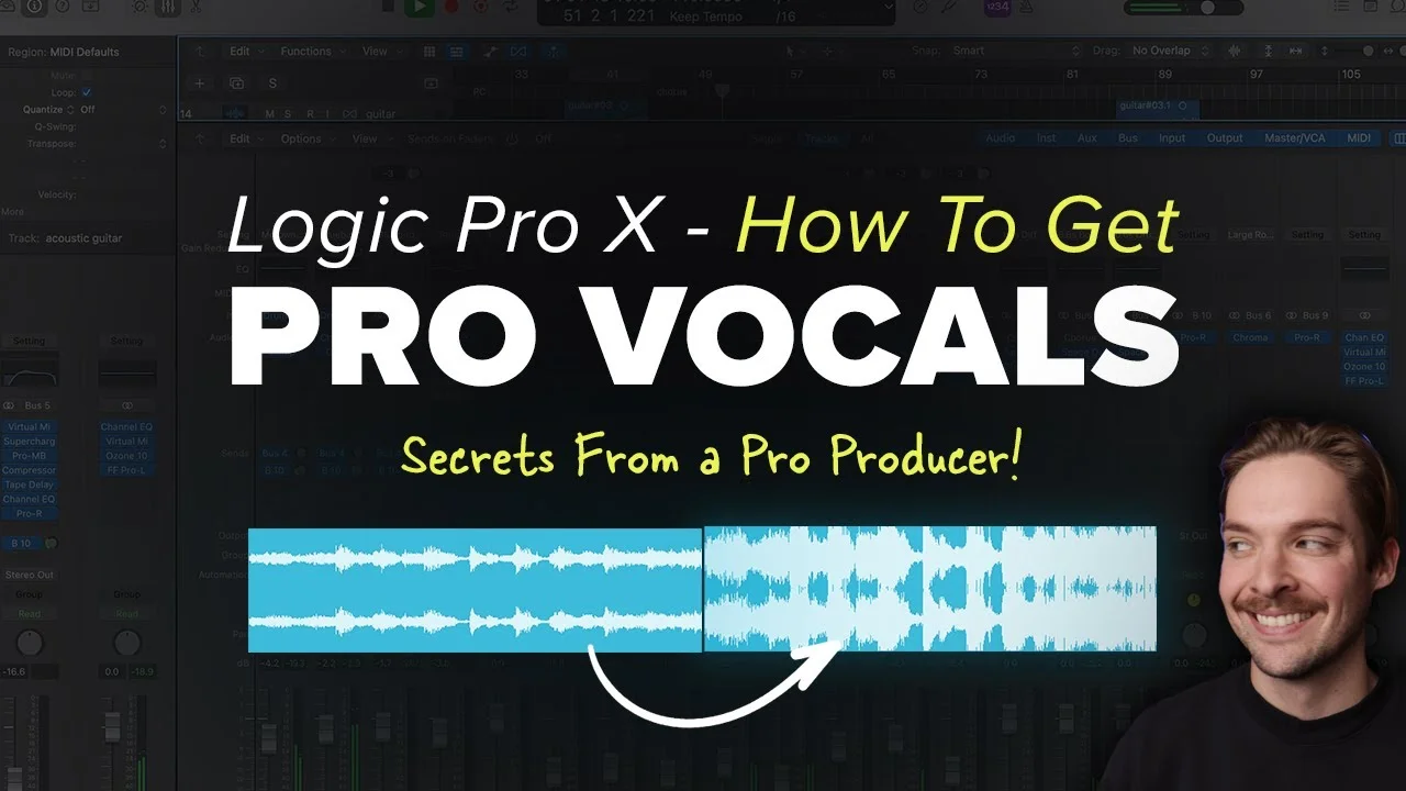 How To Get Professional Vocals in Logic Pro X [With Only Stock Plug-Ins!] - Logic Pro tutorial by Music By Mattie
